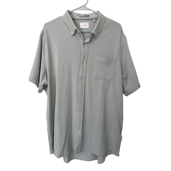 7 Diamonds Mens Striped Seersucker Short Sleeve Button Up Shirt Casual Top XL - Picture 2 of 6